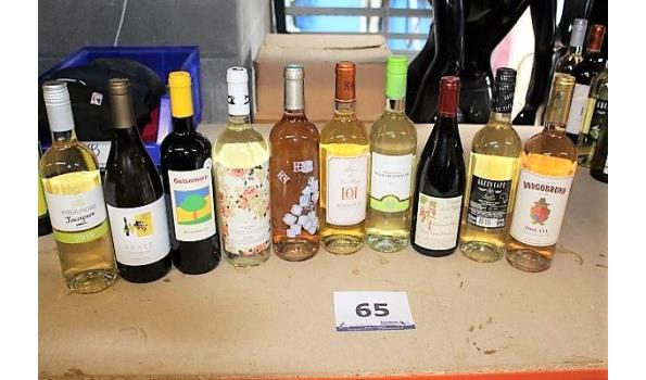 10 flessen diverse wijnen
